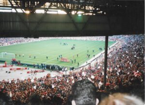 Back row boys at Wembley in 1995. Got similar seats on Sunday.